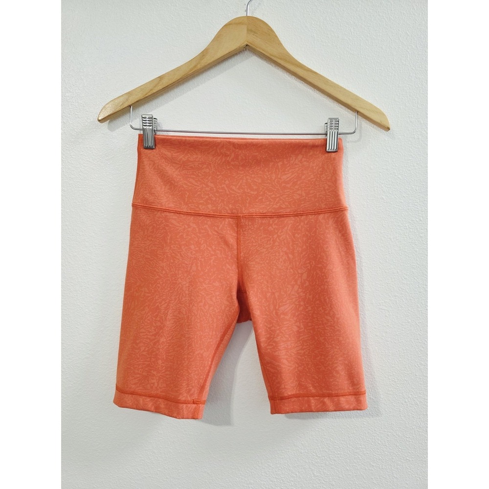 Lululemon Wunder Train High Rise Shorts 8" Crunch Warm Coral Women's Size 6